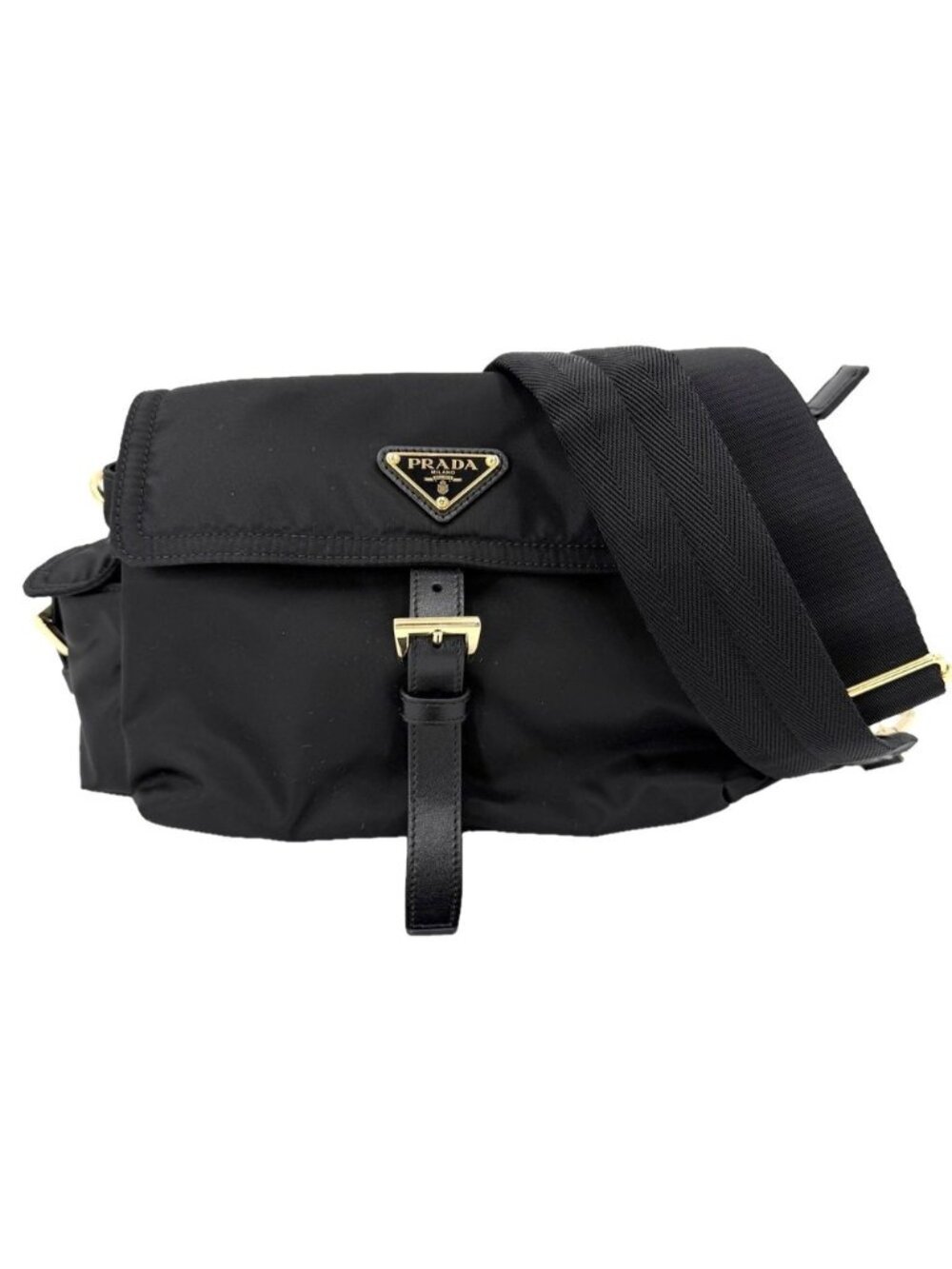 Prada Shoulder Bag Explorer Re-Nylon Crossbody Triangle Logo Nylon Leather